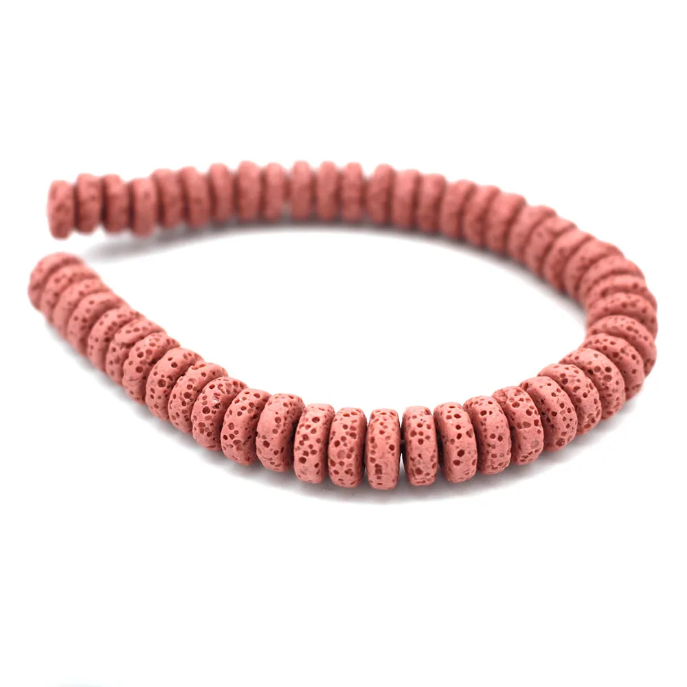 8 مللي متر 10 مللي متر الحمم روك الخرز الطبيعية شقة حجر فاصل فضفاض الخرز 14 الألوان DIY للمجوهرات أقراط صنع 1 حزمة