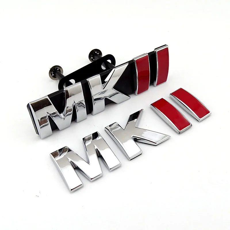 Wholesale MKII Grill Emblem Chrome Red Badge Car Sticker Golf 2 Car Logo