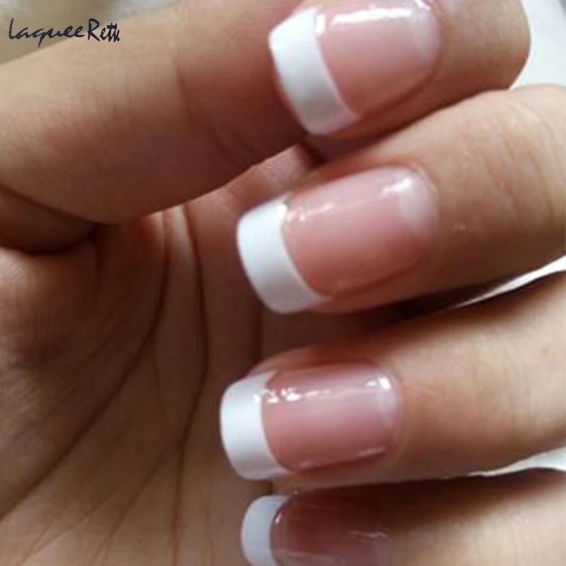 500 Pcs 화이트 프랑스어 거짓 손톱 팁 매니큐어 DIY 아트 살롱 짧은 가짜 손톱 Faux Ongle 10 크기 네일 아트 도구