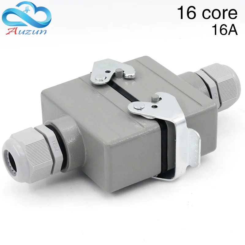 16 core Rectangular heavy duty connector butt type He-016 waterproof socket connector for aerospace industry 16A