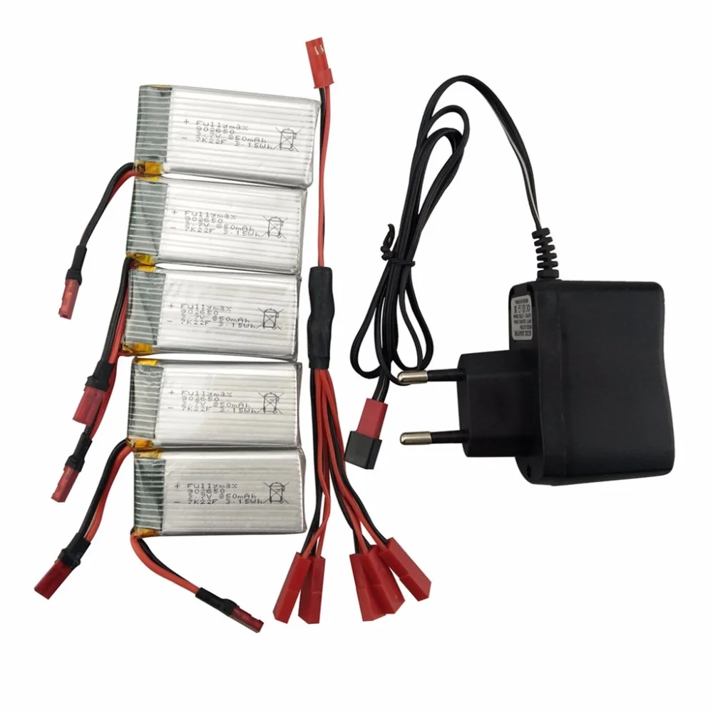 

5pcs Lithium battery with 1 care 5 conversion line European regulations for the charger SYMA X56 X56W X54HW folding UAV parts