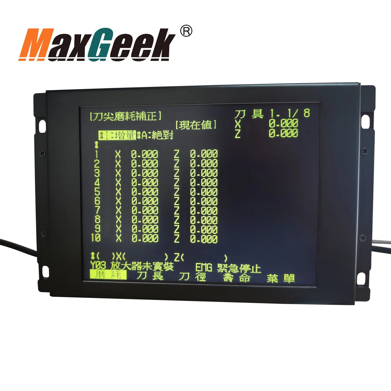 Maxgeek LCD Panel for Mitsubishi MDT962B-1A BM09DF MDT962B M64 E60 CNC CRT Monitor + Upgrading Button