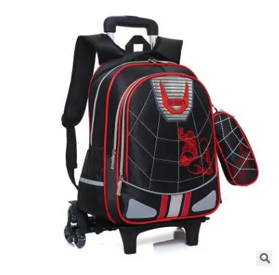 Student School Trolley backpack bag for boy boy's school bag with wheels kid's Rolling luggage Bag wheeled Backpack for Children