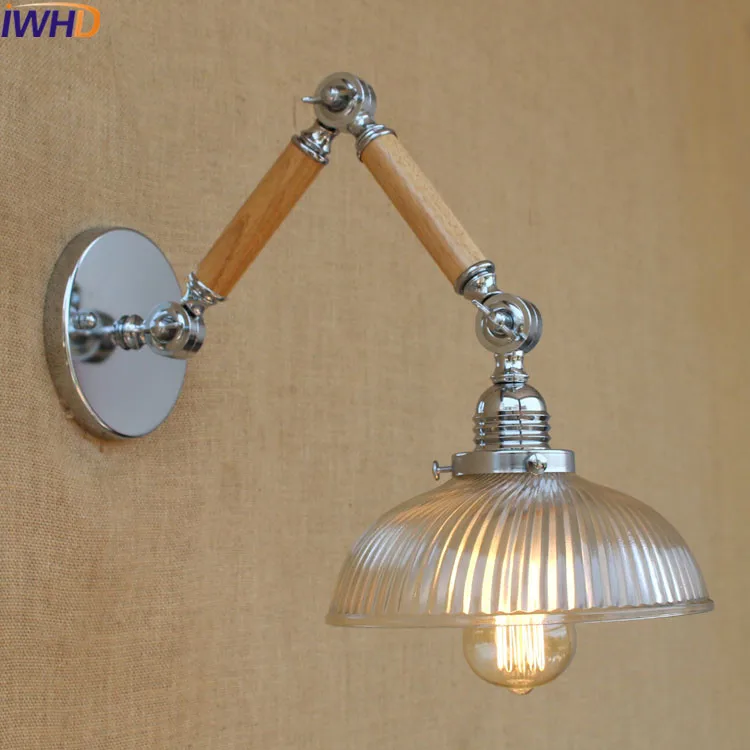 

IWHD Swing Arm Wandlamp Loft Style LED Wall Lamp Vintage Industrial Arm Wall Sconce Applique murale Luminaire Moderne Arandela