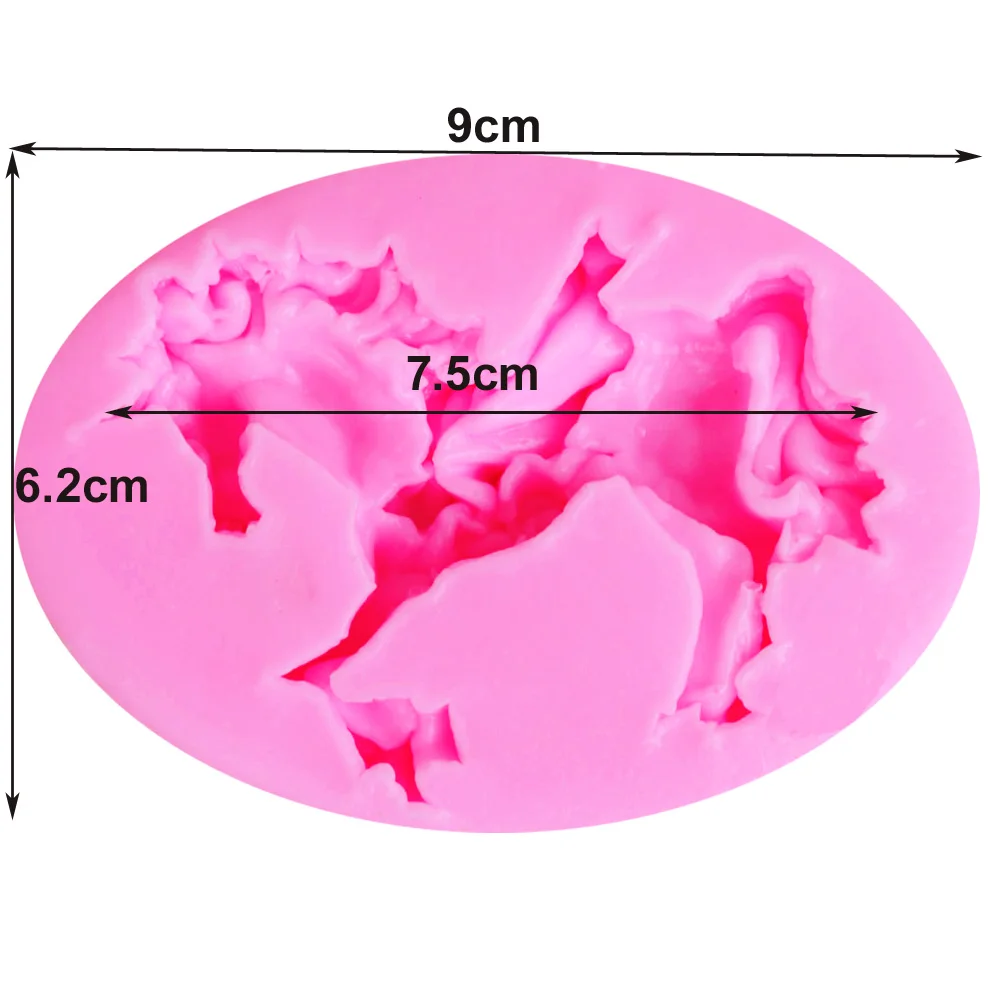 C264 gioielli 3D carosello cavallo stampi per fondente in Silicone strumenti per decorare torte Cupcake cioccolato Gumpaste stampi da cucina cottura