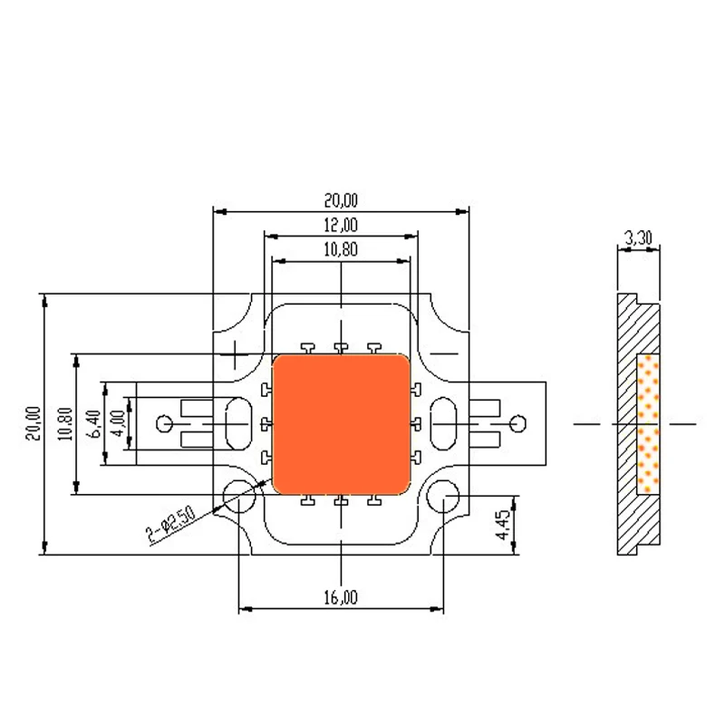 10pcs 10W 8:1 LED Plant Lights 8* 660nm + 1* 440nm, DC20-22V 350mA 42mil Grow Light LED For Growth and Bloom