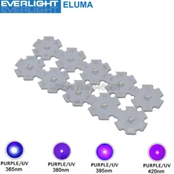 10pcs 3W 365nm 380nm 395nm 420nm UV Ultraviolet 3535 Everlight Eluma High Power LED Light Emitter Diode on 8/12/14/16/20mm PCB