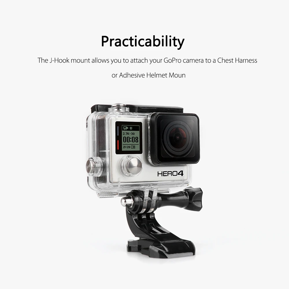 Vamosn for GoPro Accessories J-Hook Buckle Tripod Mount For GoPro Hero 12 11 10 9 8 7 6 5 for Insta360 for DJI  SJ400 for Yi