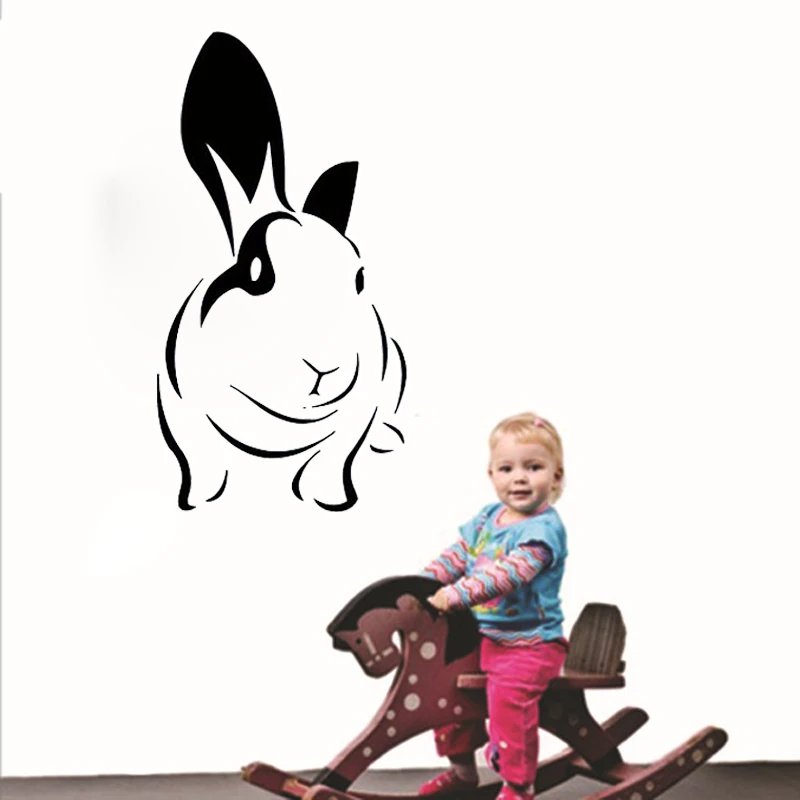 

ZOOYOO Animals Wall Decals Pets Rabbit Removable Vinyl Children Bedroom Home Decor Hollow Out Art Wall Stickers