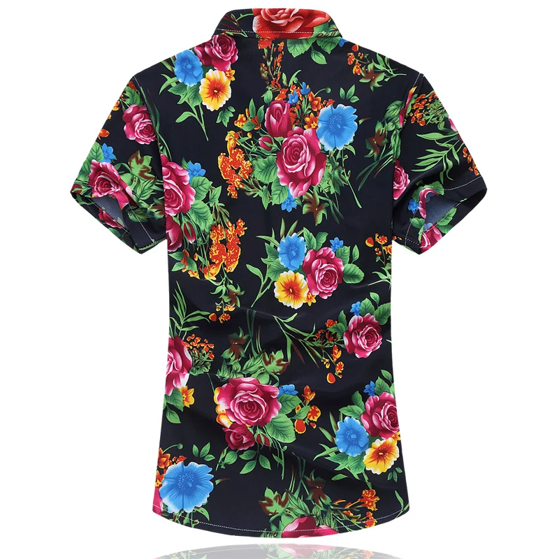 Fancy Short Sleeve Shirt Men Summer Fashion Casual Plus Size Mens Floral Shirts High Quality Flower Shirts Mens Social 6XL