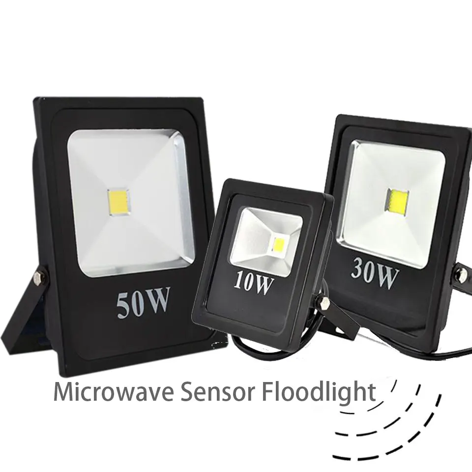 holofote led a prova dagua 50w 20w 30w e 110v ip65 sensor de radar a prova de agua ac220v 240v 01