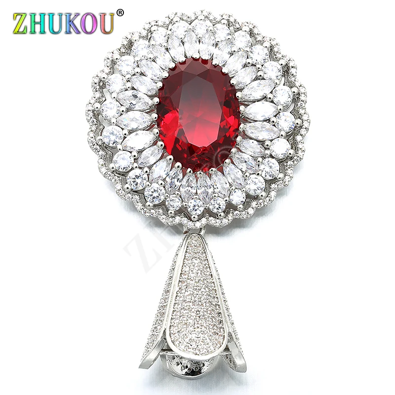 35*57mm High Quality Brass Cubic Zirconia Tassel Caps Pendant Connector Diy Jewlery Findings, Mixed Color, Model:VM23