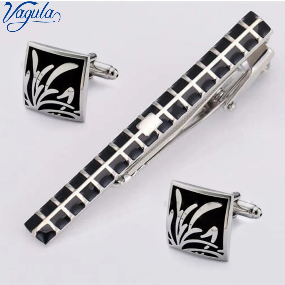 

VAGULA New Spinki Cufflinks Tie Clip Set Bonito Gemelos Necktie Tie Bar Designed Clasp Tie Pin Men Jewelry 21