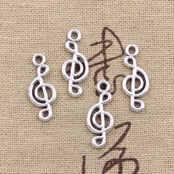 50pcs Charms Musical Note 20x8mm Antique Silver Color Plated Pendants Making DIY Handmade Tibetan Silver Color Jewelry