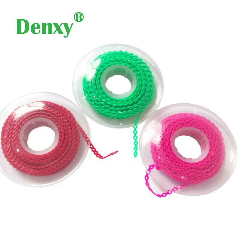 Denxy A+ Quality Orthodontic Chain Elastic Dental Ultra Power Chain Elastolink Power Chain open chain close Orthodontic Bracket