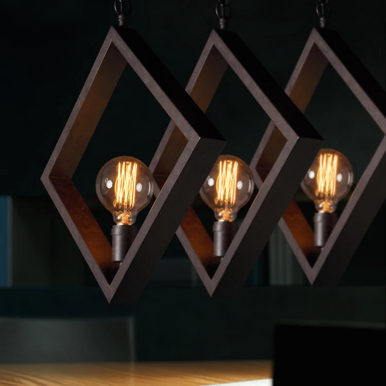

New designer lights American iron Pendant Lights restaurant creative simple loft retro iron frame industrial wind Pendant lamps
