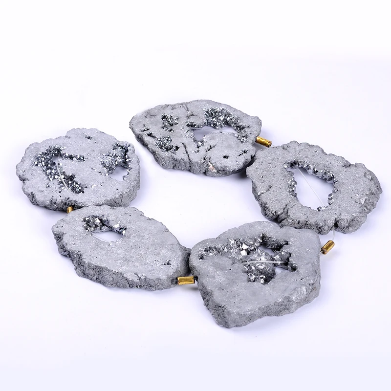 Top Quality Semi-precious Irregular Miarolitic Quartz Crystal Druzy Natural Stone Agata Beads DIY Jewelry Making For Necklace