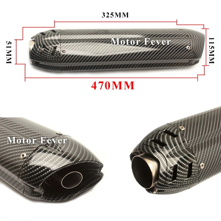 470 مللي متر 370 مللي متر دراجة نارية العادم 470 مللي متر ديسيبل القاتل الهروب الخمار 51 مللي متر لكاواساكي Z250 Z750 Z1000 cb1000r cbr250r MIVV العادم