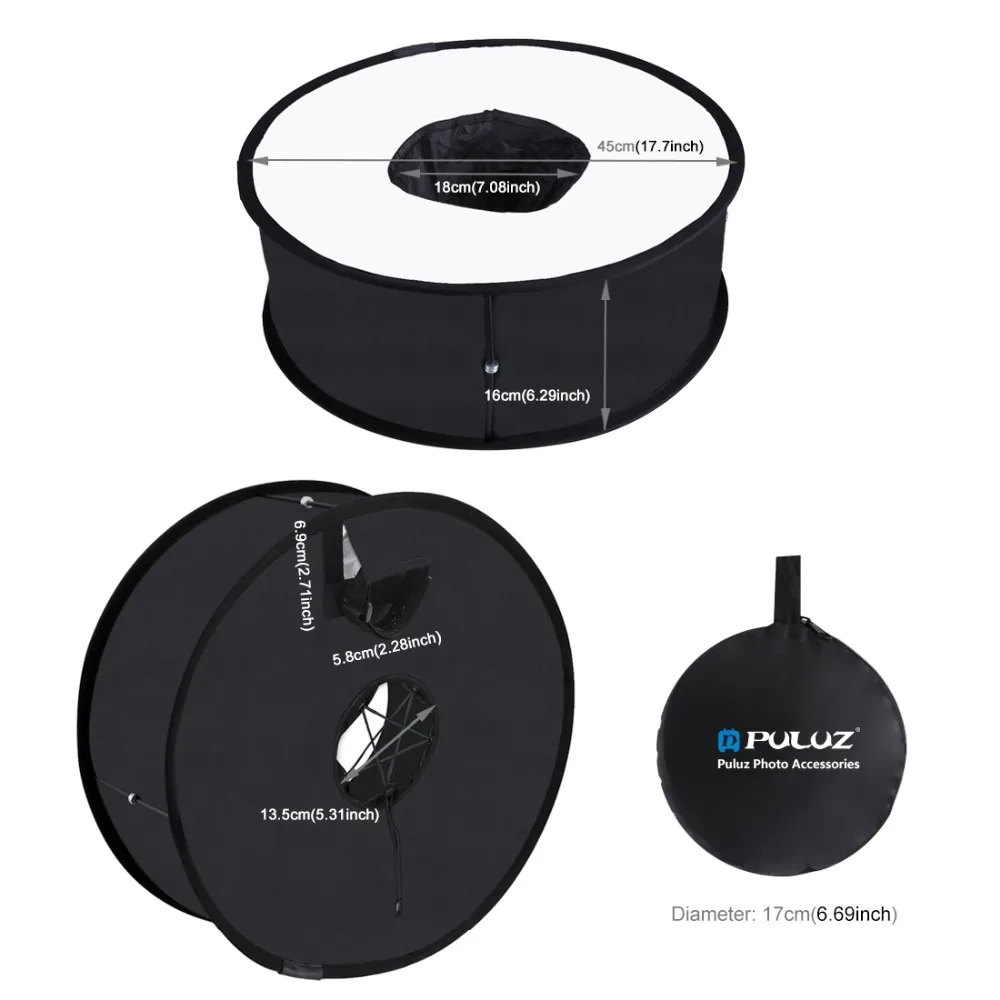 PULUZ 45cm Ring Softbox Speedlight Round Style Flash Light Photography Shoot Soft box Foldable Soft Flash Light Diffuser