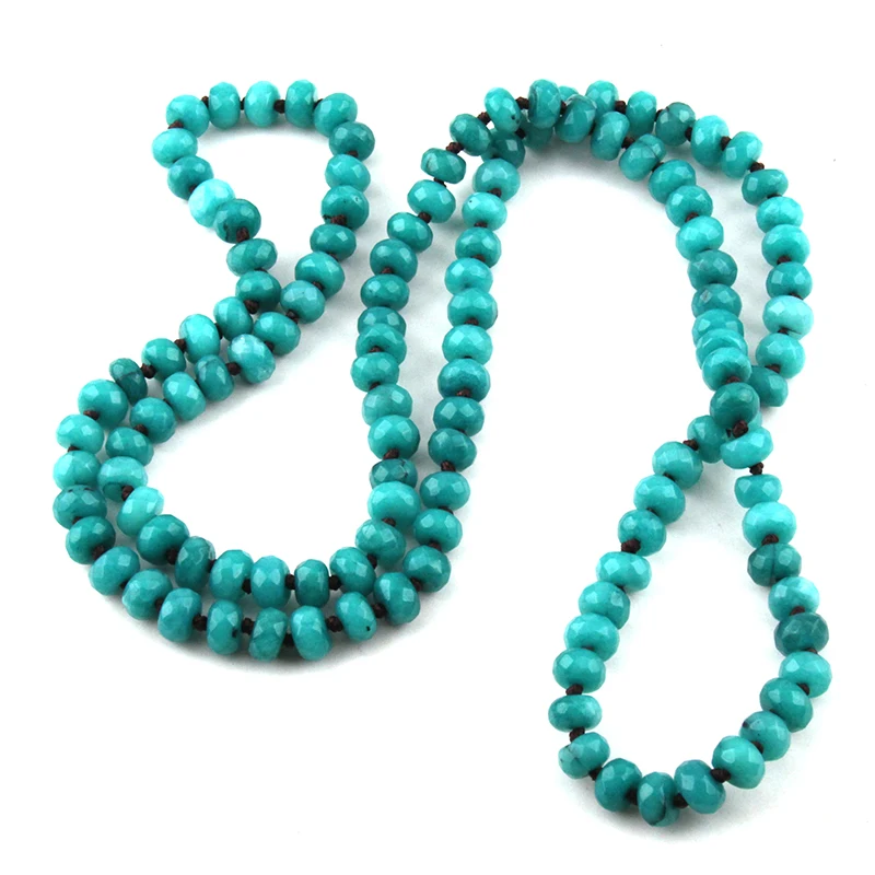 Fashion Bohemian Women Tribal Jewelry Abacus Stones Knotted Necklaces Festival Gift
