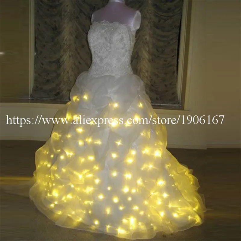 Led Luminous Wedding Dress LED Light Up Growing Evening Costume Stage Suit Party For Club Bar Christmas Wedding Decoration