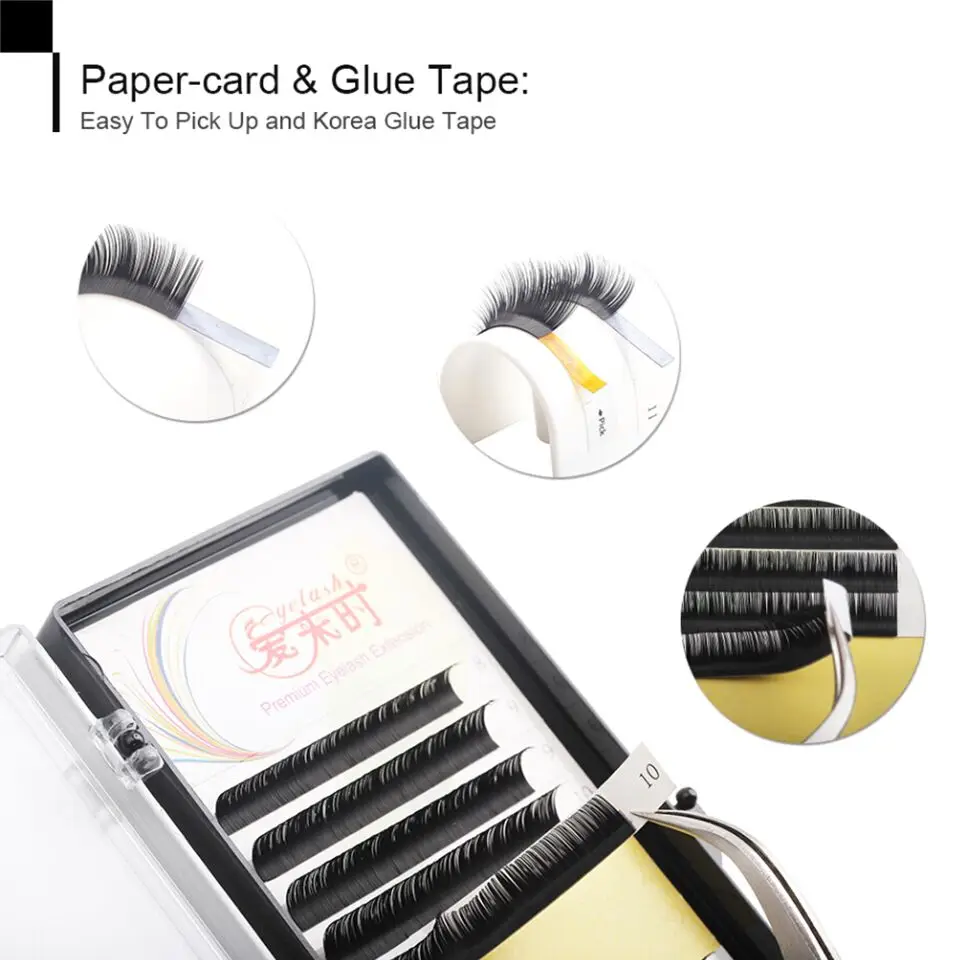 NEWCOME 12 Lines Individual Eyelash Extension Faux Eyelashes Natural False Fake Eyelash Soft Eye Lashes Cilias Makeup Tool