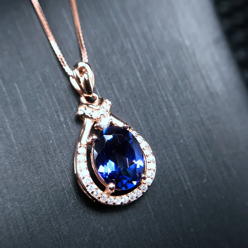 

1 carat natural Topaz Pendant special wholesale new product special 925 silver chain