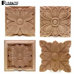 RUNBAZEF The Unpainted Wood Color Decal Applique Furniture Square Box Shavings Home Decoration Accessories Craft Miniature