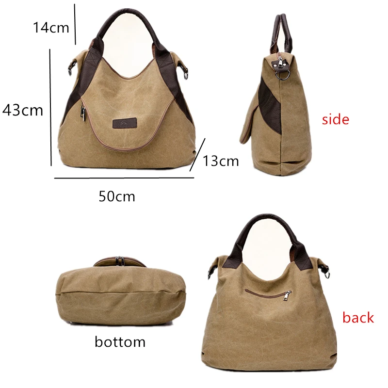 Vintage Big Canvas Tote Bags for Women Casual Shopping Crossbody bag VIP Fast Dropship Purses Handbags Travel Bag Sac a main