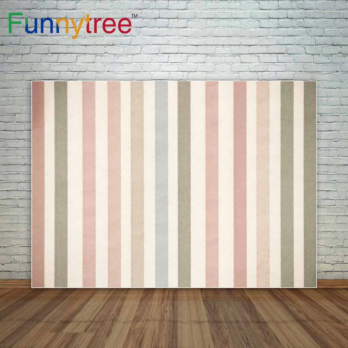 Funnytree pastel colors stripes backdrop Mediterranean style background photocall decoration photocall backdrop background vinyl