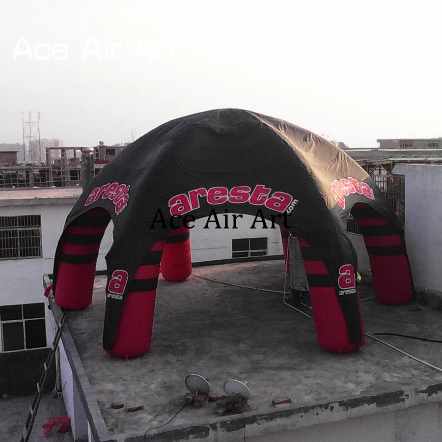 Black and Red Inflatable Spider Tent Party Dome Shelter with 5 Legs Auto Tent For Spain