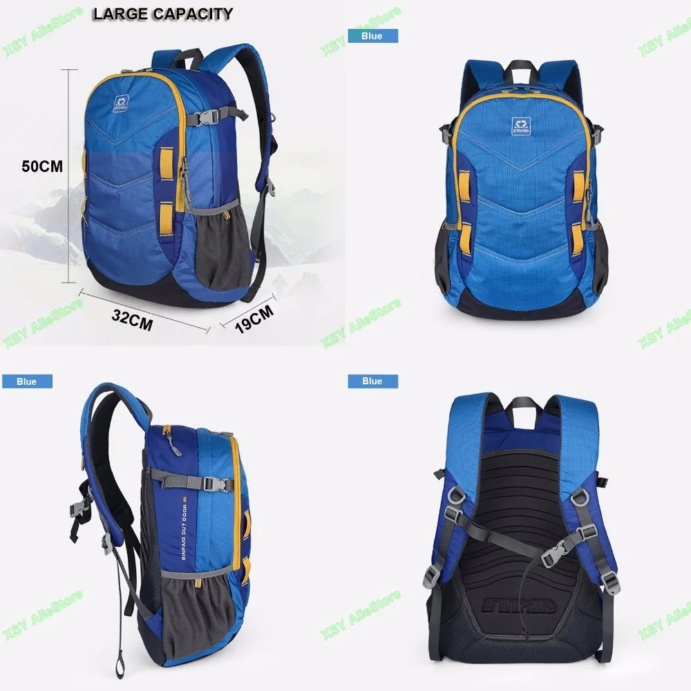 Sinpaid mochila de viagem de alta qualidade, bolsa para montanhismo, para homens, mulheres, adolescentes, cor amarelo verde & azul