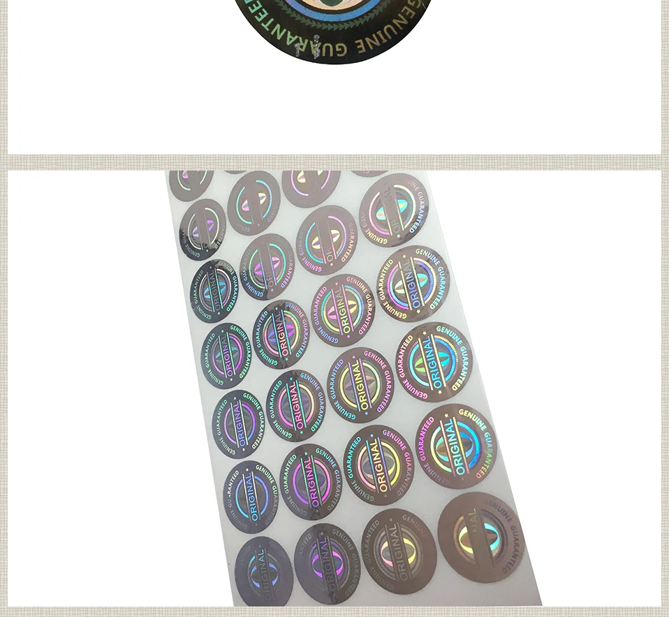 Lager hologramm aufkleber 20mm runde holographische aufkleber verlassen NICHTIG nach schälen einweg original warnen aufkleber 2000 stücke lot – Detail 15