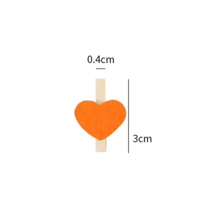 Heart Wood Clothes Pegs Clothespin Clips Office Party Decoration Accessories Photo Hanging Pegs 30x4mm DIY