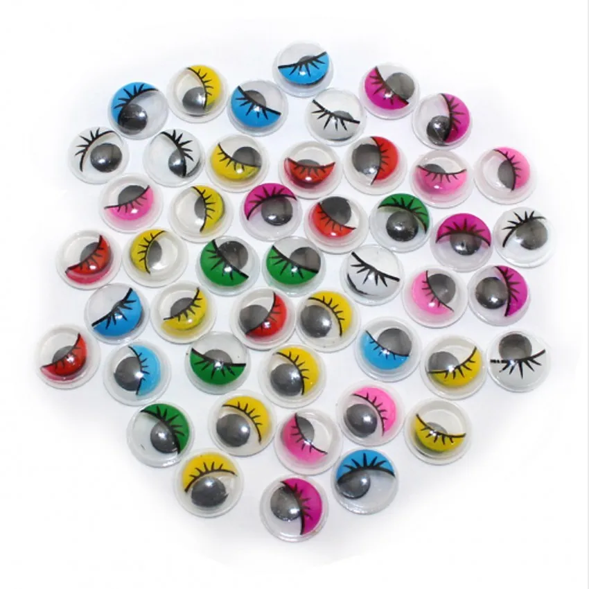 With Self-adhesive 200PCS/lot 8MM Dolls Eye With eyelashes Googly Safety Eye For Toys Used For DIY Scrapbooking Crafts