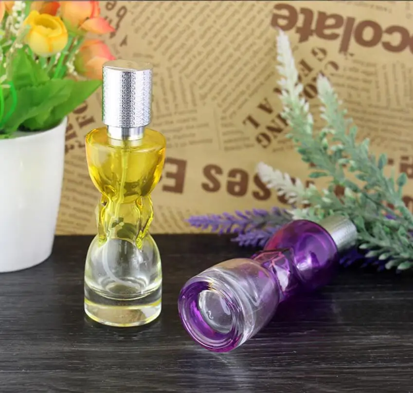 50pcs/lot 30ML transparent perfume bottle tight waist shape, 30CC glass atomizer silver cover,cosmetic spray bottle