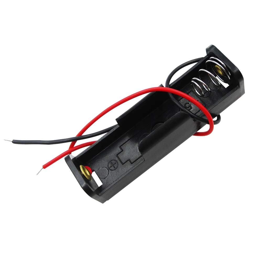 5 uds 1 batería AA 1,5 V caja de soporte de Clip negro con cable de alta calidad