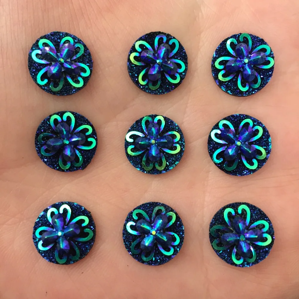 DIY 60PCS 12mm AB round Resin Rhinestone Flatback Scrapbooking for phone/wedding D78