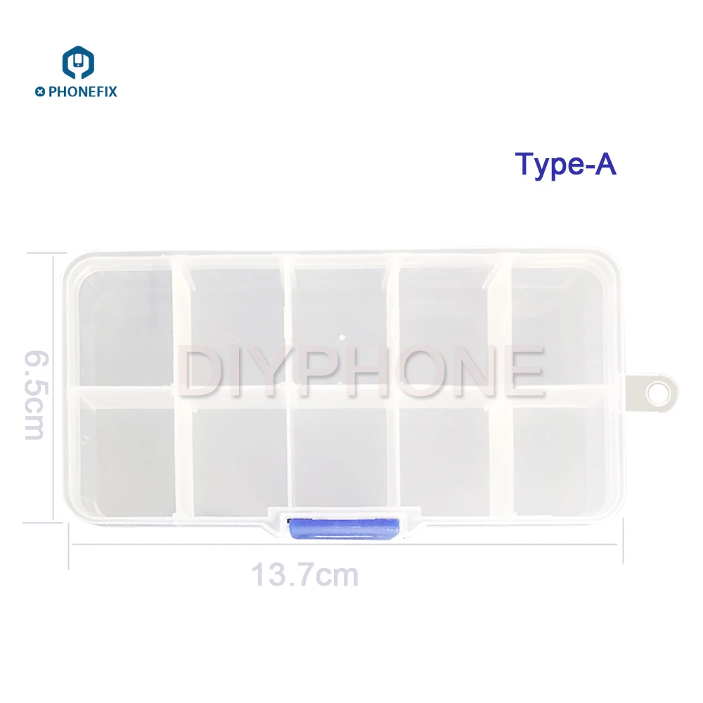 Caja de almacenamiento de plástico multifuncional, 15 compartimentos, reparación de teléfono, joyería, pendientes, tornillo, estuche organizador de exhibición, contenedor