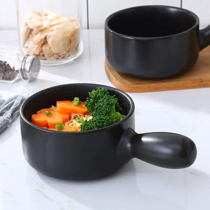 Heat resistant single handle small casserole milk pot supplementary food baby pot instant noodle pot Korean style ceramic ca