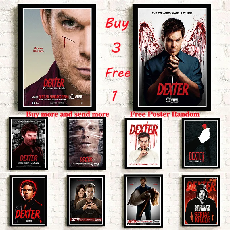 TV Series Dexter Coated paper Posters Wall Sticker For Home Room Frameless