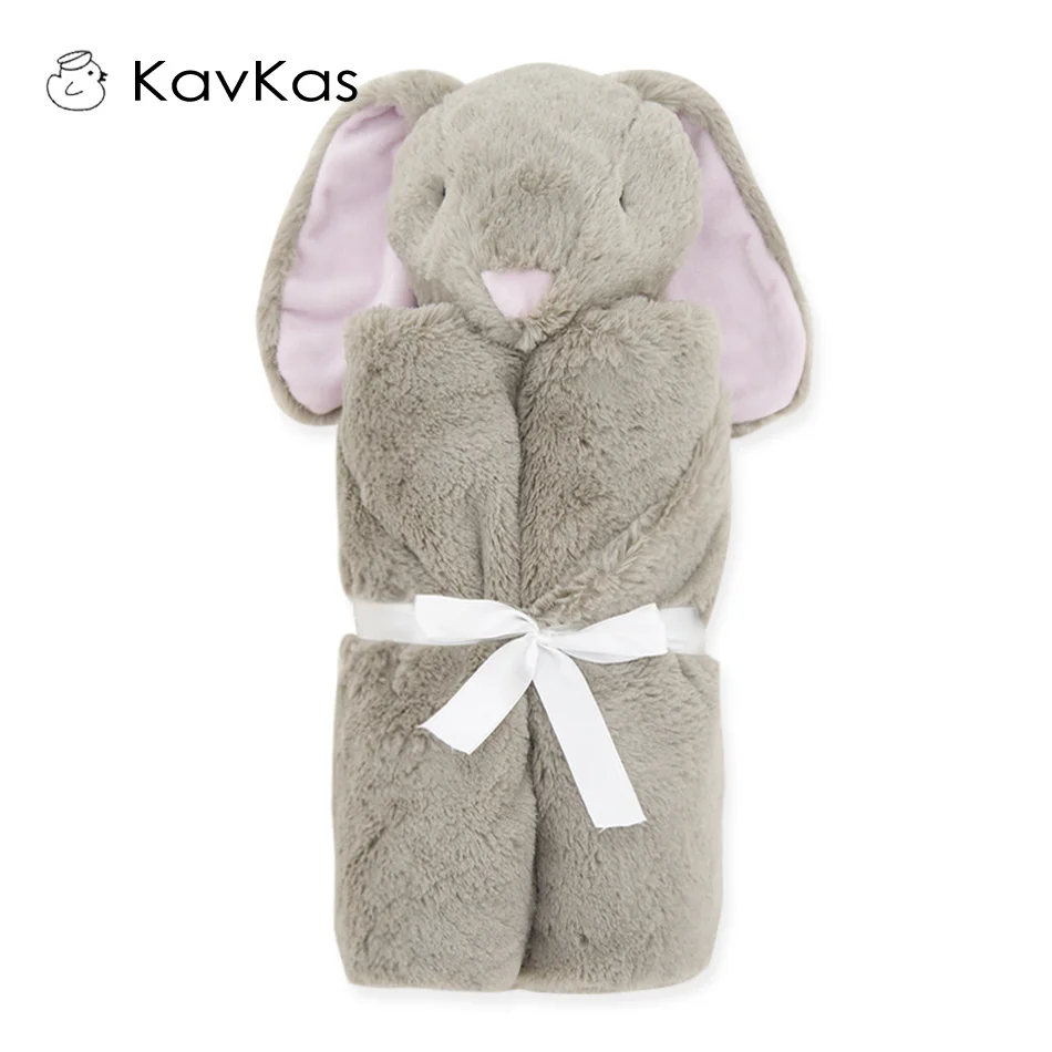 KAVADAPTERS-Couvertures Douces et Chaudes pour Bébé, Literie pour Nouveau-Né, Cadeau d\'Anniversaire, Jouet en Peluche, Animal Souriant, 76x76cm