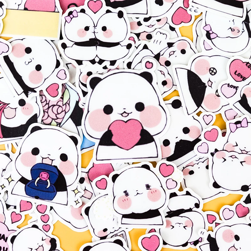 

40pcs Creative Cute Self-made Panda Animal DIY Stickers Diary Album Decoration Scrapbooking Child Stationery Stickers Kawii