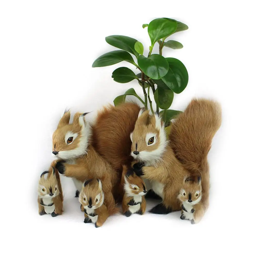 8*7cm Mini Animal Plush Toys Simulation Cute Squirrel Stuffed Kid Toys Pendant Decor Birthday Gift Anti-wrinkle Pillow for Child