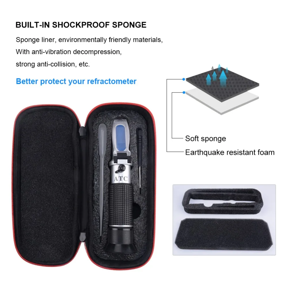 New 0-18% Brix Refractometer For Brix Sugar Beer Brix Refractometer with ATC Refractometer Optical Test Meter