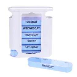 7 DAY WEEKLY Pill Organiser STACKING TOWER Large 4 Daily Compartments Tablet Box Personal Health Care Pill Cases Splitters