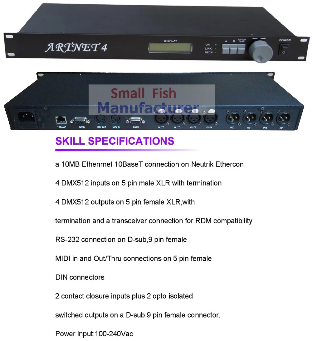 

2019 Artnet 4 10MB Ethernet 10BaseT соединение на Neutrik Ethernet 4 DMX входной выход 5pin XLR разъемы профессиональное оборудование