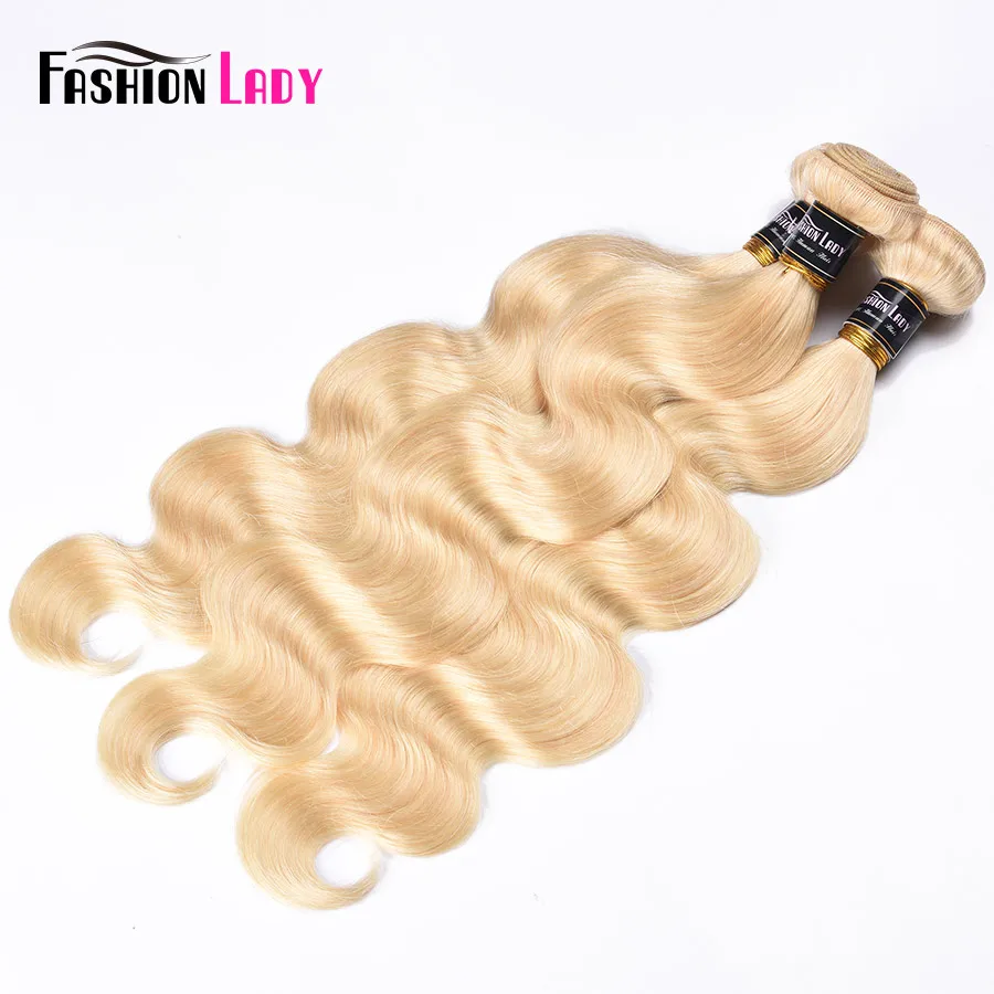 แฟชั่นเลดี้บราซิล Body Wave แพลทินัมผมบลอนด์พร้อม 100% Human Hair 3 รวมกลุ่มกับลูกไม้ปิดฟรีส่วน