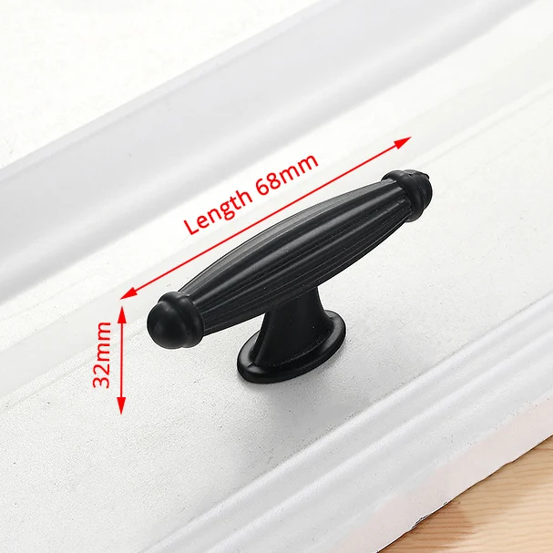 KAK 10 Stück schwarze Schrankgriffe im amerikanischen Stil aus massiver Aluminiumlegierung für Küchenschrank, Schubladenknöpfe, Möbelgriff-Hardware