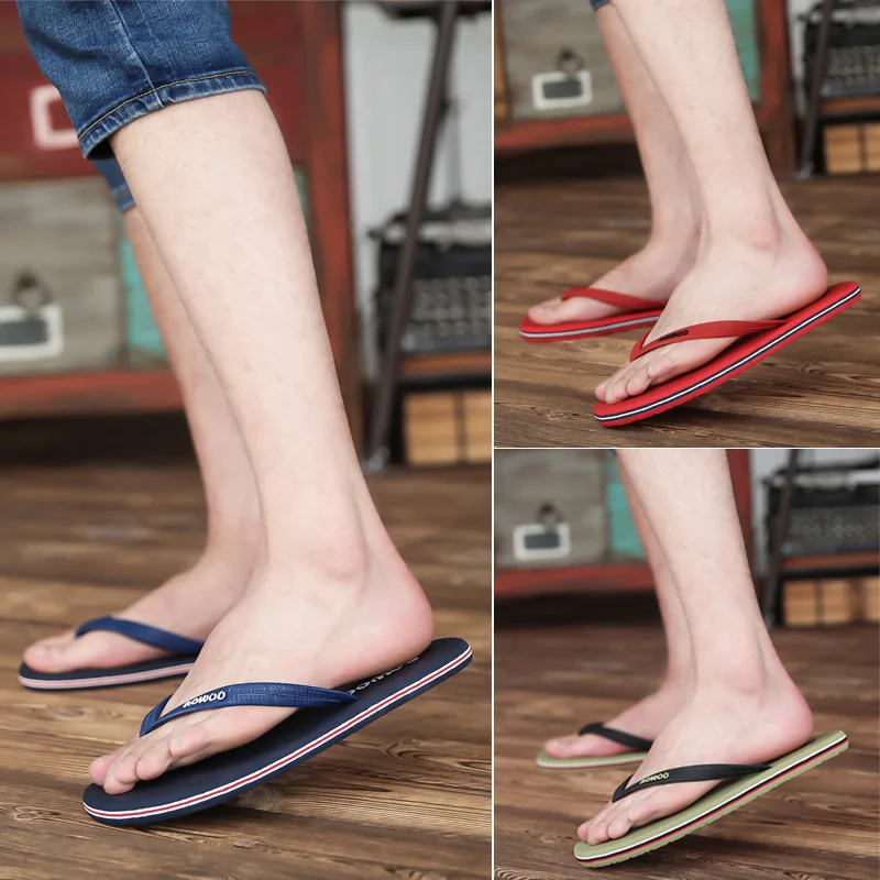 Flip Flops Men Beach Flat Sandals Open Toe Outdoor Casual Male 9-46 Big Sizes Summer Shoes Men Slippers